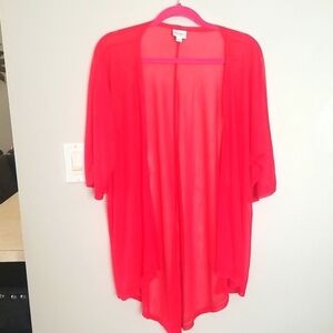 Luleroe Women's popover red shortsleeve